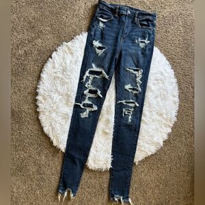 American Eagle Jeans Super High Rise Jegging Next Level Stretch Womens Sz 6 Long